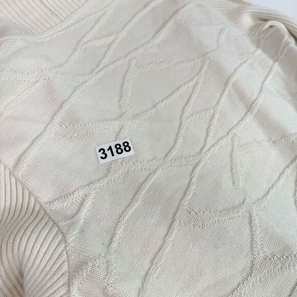 Vintage Gispa Cardigan Women Medium Cream Textured Merino Wool Blend Draped Open - Picture 7 of 9